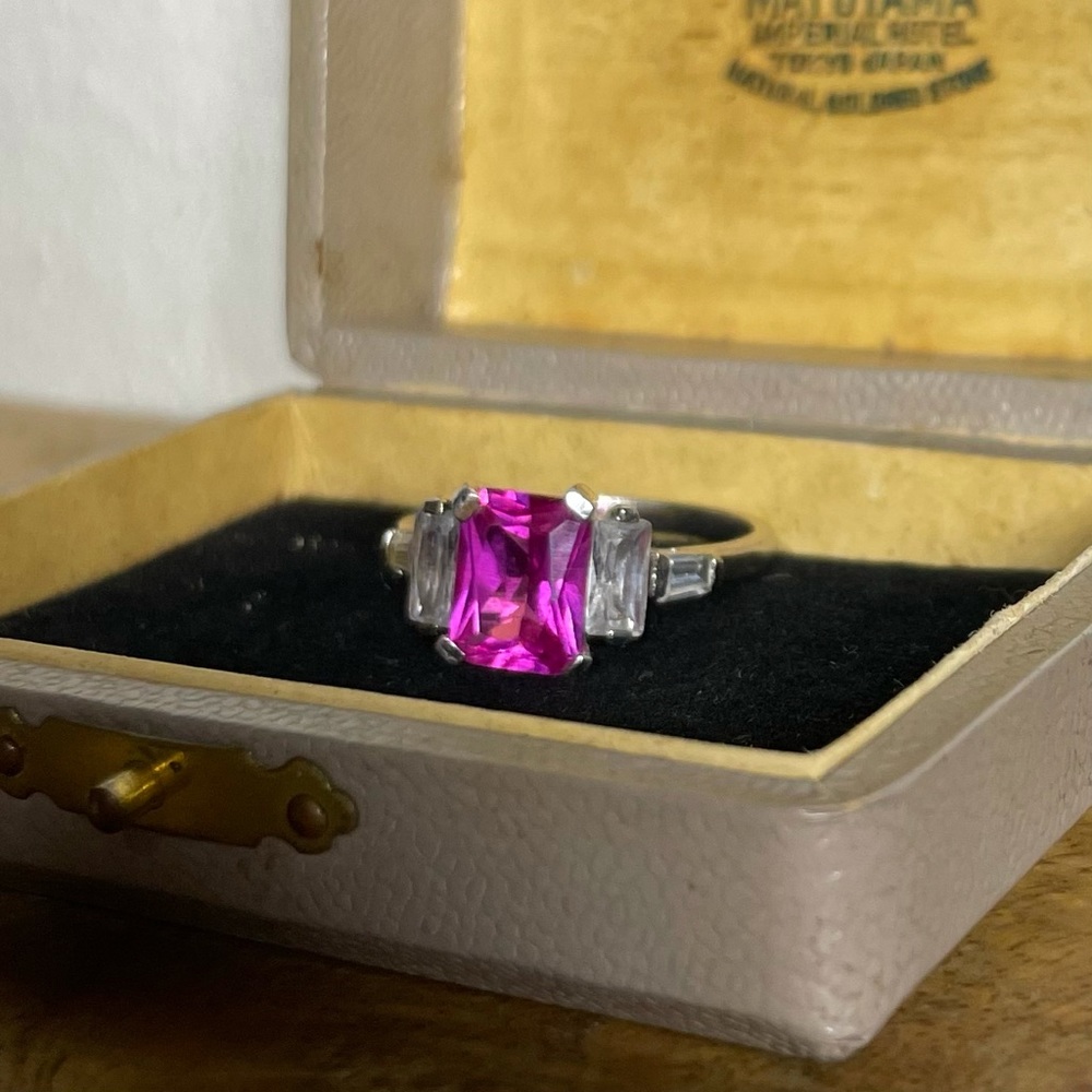Pink Sapphire Silver Ring